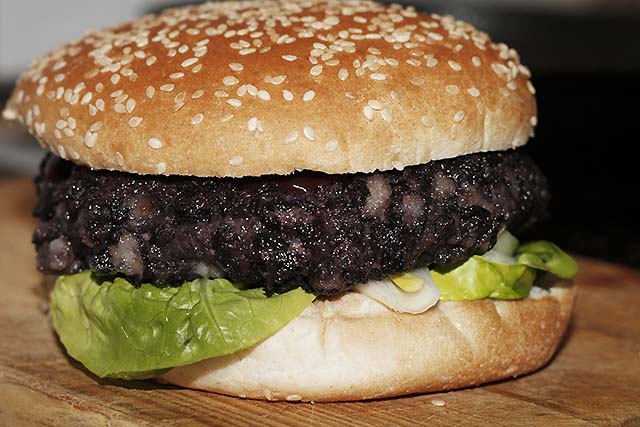 hamburguesa de alubias negras