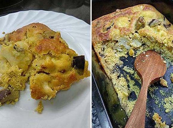 tarta de coliflor y cúrcuma